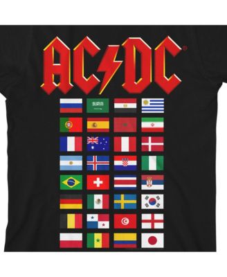 Boys ACDC World Tour Flags Youth Black T-shirt-XL