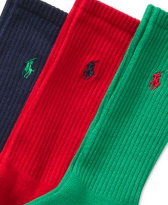 3 Pack Ribbed Cushion Foot Crew Men's Socks