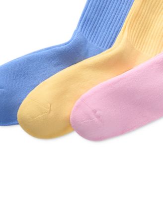 3 Pack Ribbed Cushion Foot Crew Men's Socks