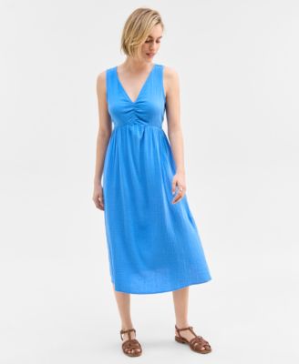 On 34th - Women's Cotton Gauze Empire-Waist Midi Dress