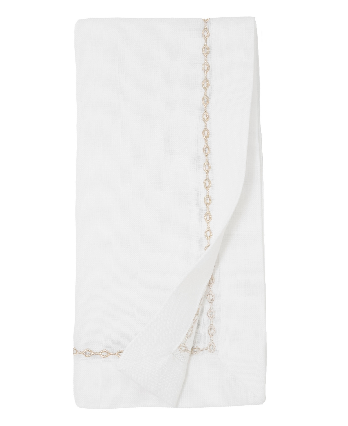 Saro Lifestyle Timeless Chainlink Embroidery Napkin, Set of 4