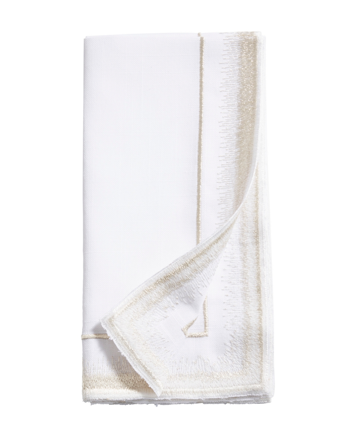 Saro Lifestyle Elegant Embroidery Detail Napkin, Set Of 4 In Champagne