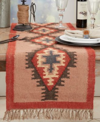 Ethnic Weave Kilim Table Runner, 16" x 72"