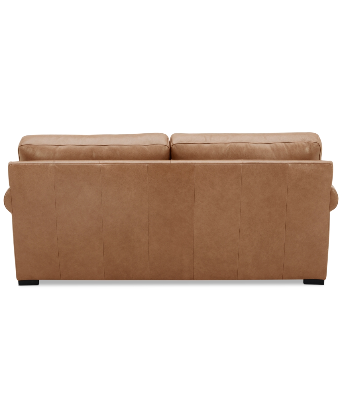 Macy's Radley 74" Leather Roll Arm Apartment Sofa, Exclusively At  In Light Natural