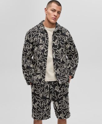 Mode of One - Men's Floral Embroidered Cotton Shacket