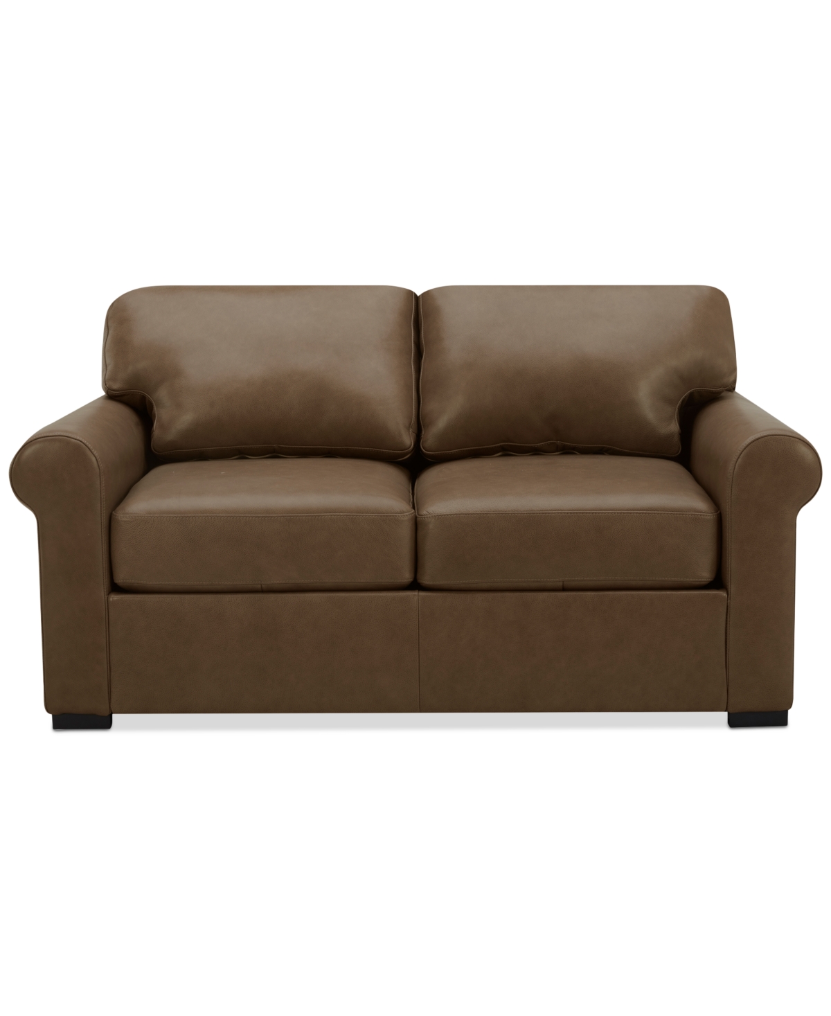 Macy's Radley 61" Leather Roll Arm Loveseat, Exclusively At  In Sand