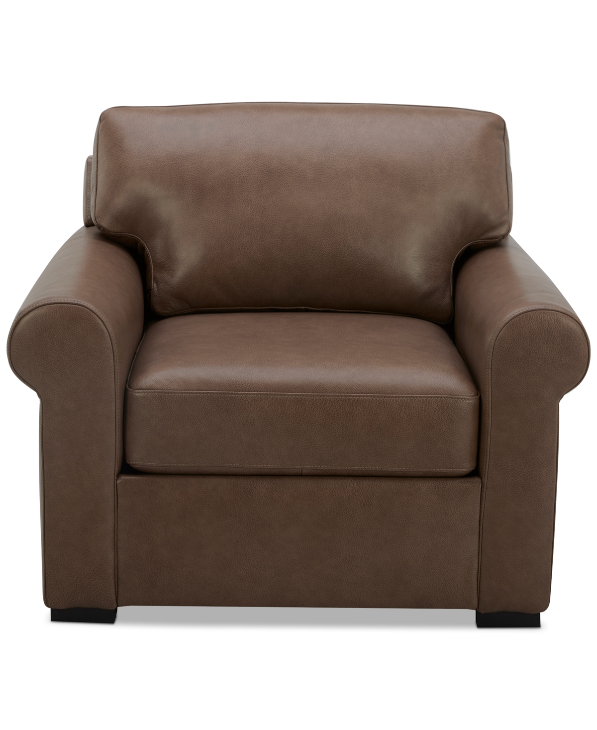 Macy's Radley 38" Leather Roll Arm Chair, Exclusively At  In Chesnut