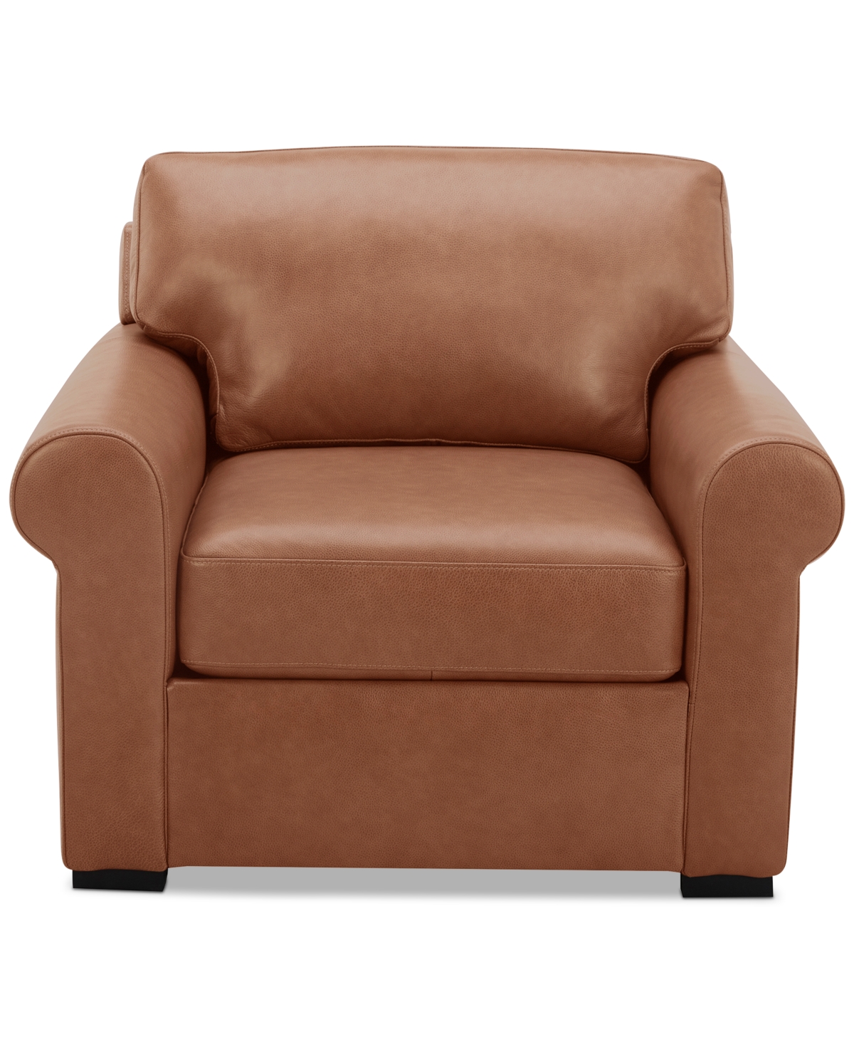 Macy's Radley 38" Leather Roll Arm Chair, Exclusively At  In Light Tan