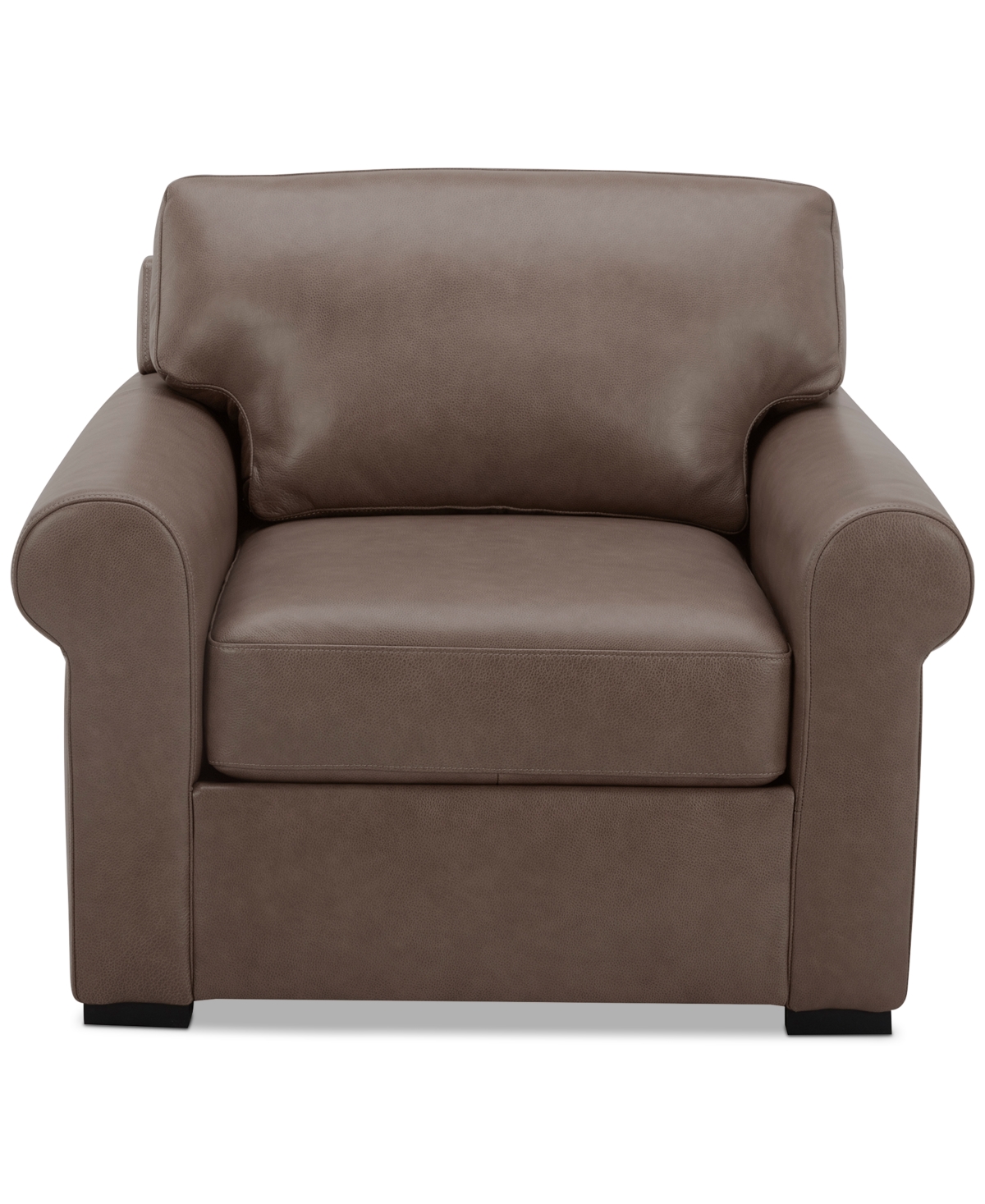 Macy's Radley 38" Leather Roll Arm Chair, Exclusively At  In Medium Brown
