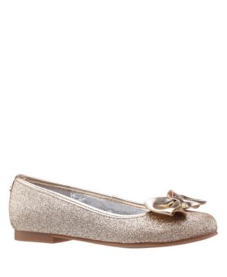 Little and Big Girls Rose Glitter Ballet Flats