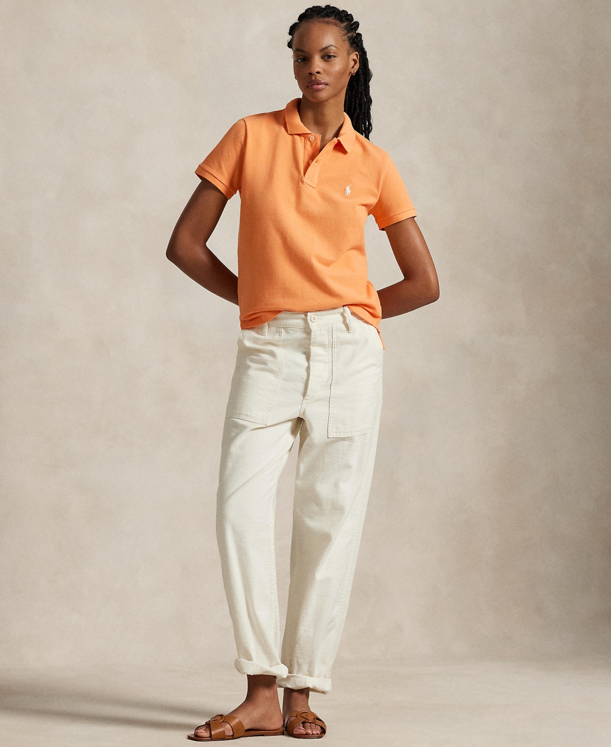 Polo Ralph Lauren Classic Fit Mesh Polo Shirt In Key West Orange