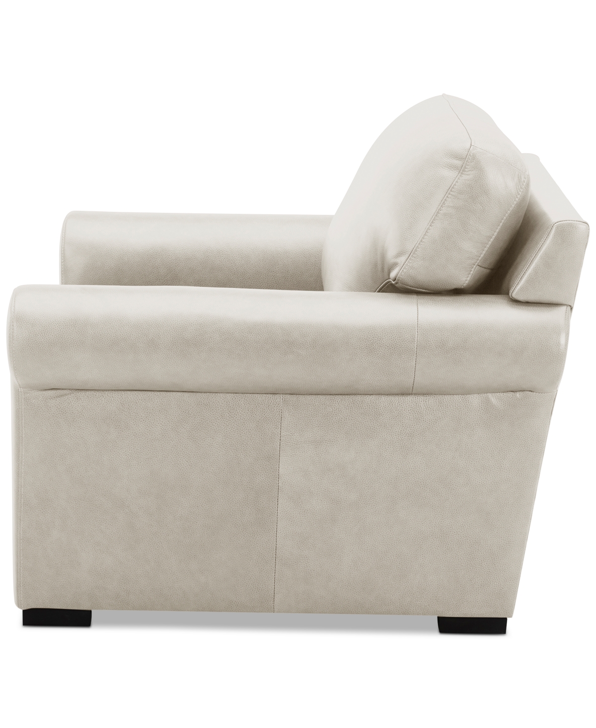 Macy's Radley 38" Leather Roll Arm Chair, Exclusively At  In Coconut Milk