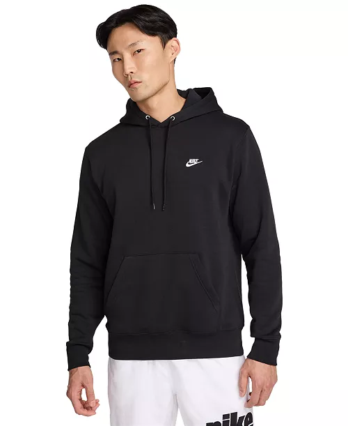 Nike Men's Club Pullover Fleece Hoodie Logo