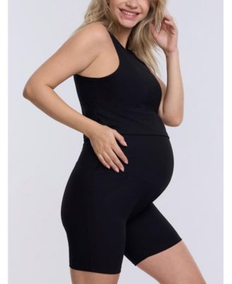 Maternity Crew Neck Racerback Cropped Tank - Motherhood