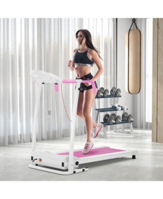 Foldable Treadmill, Freestanding Easy Assembly Folding Treadmill with 12 Preset Programs, LCD Monitor, Built-in Wheels & Pulse Sensor, Portable Compact Running Machine for Small Space
