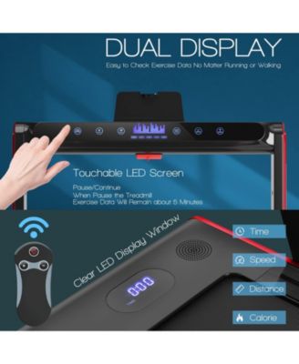 2-in-1 Folding Walking Pad Treadmill with Dual LED Display