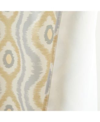 Tanner Ogee Ikatt Damask Patterned Window Grommet Curtains Bedroom - Light Blocking Darkening Window Panels, Set of 2 (Grey/Gold, 37 W x 96 L)