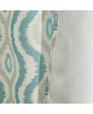 Tanner Ogee Ikatt Damask Patterned Window Grommet Curtains Bedroom - Light Blocking Darkening Window Panels, Set of 2 (Teal Blue, 37 W x 84 L)