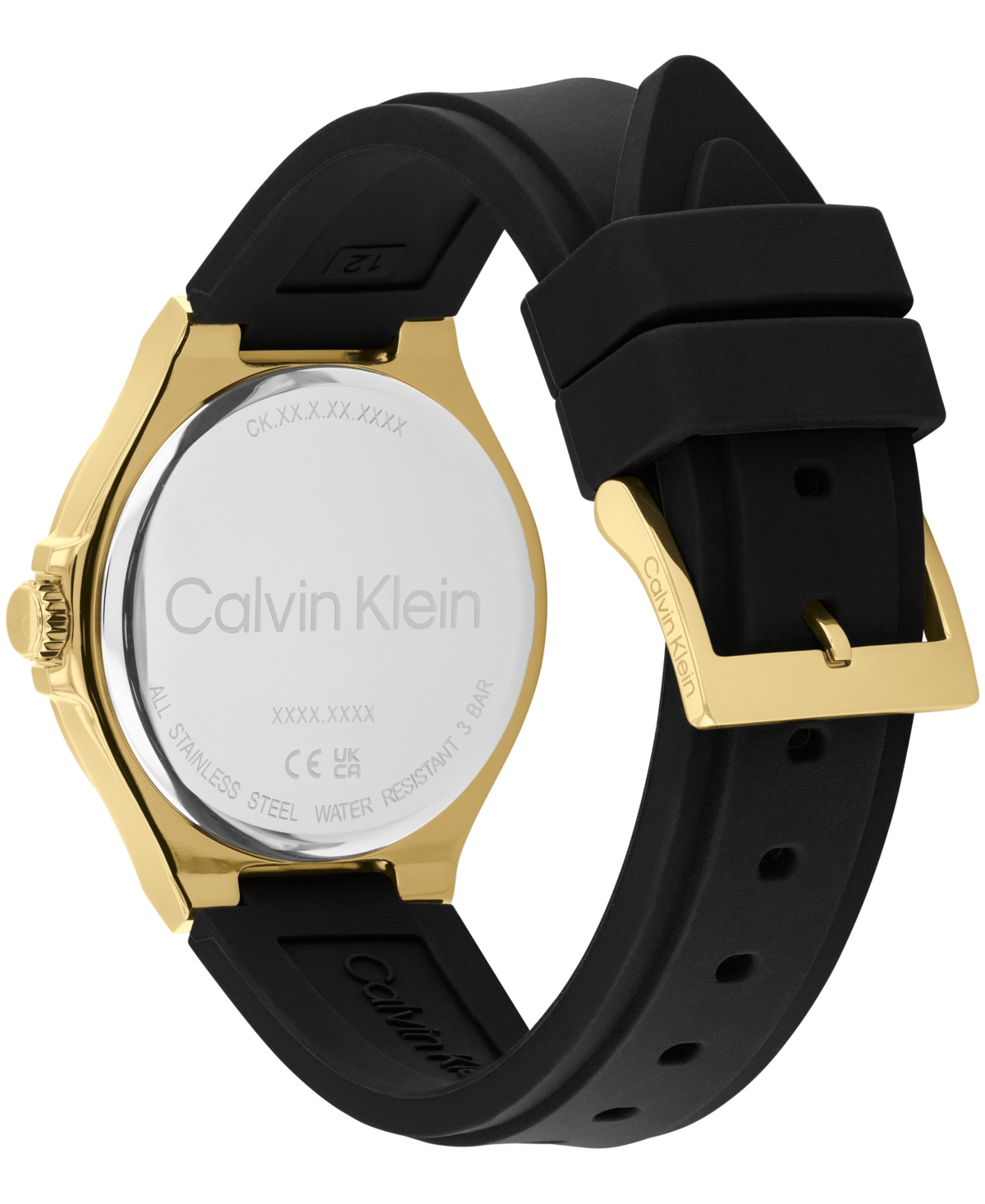 Calvin Klein Women's Vibrancy Black Silicone Strap Watch, 38mm In Black