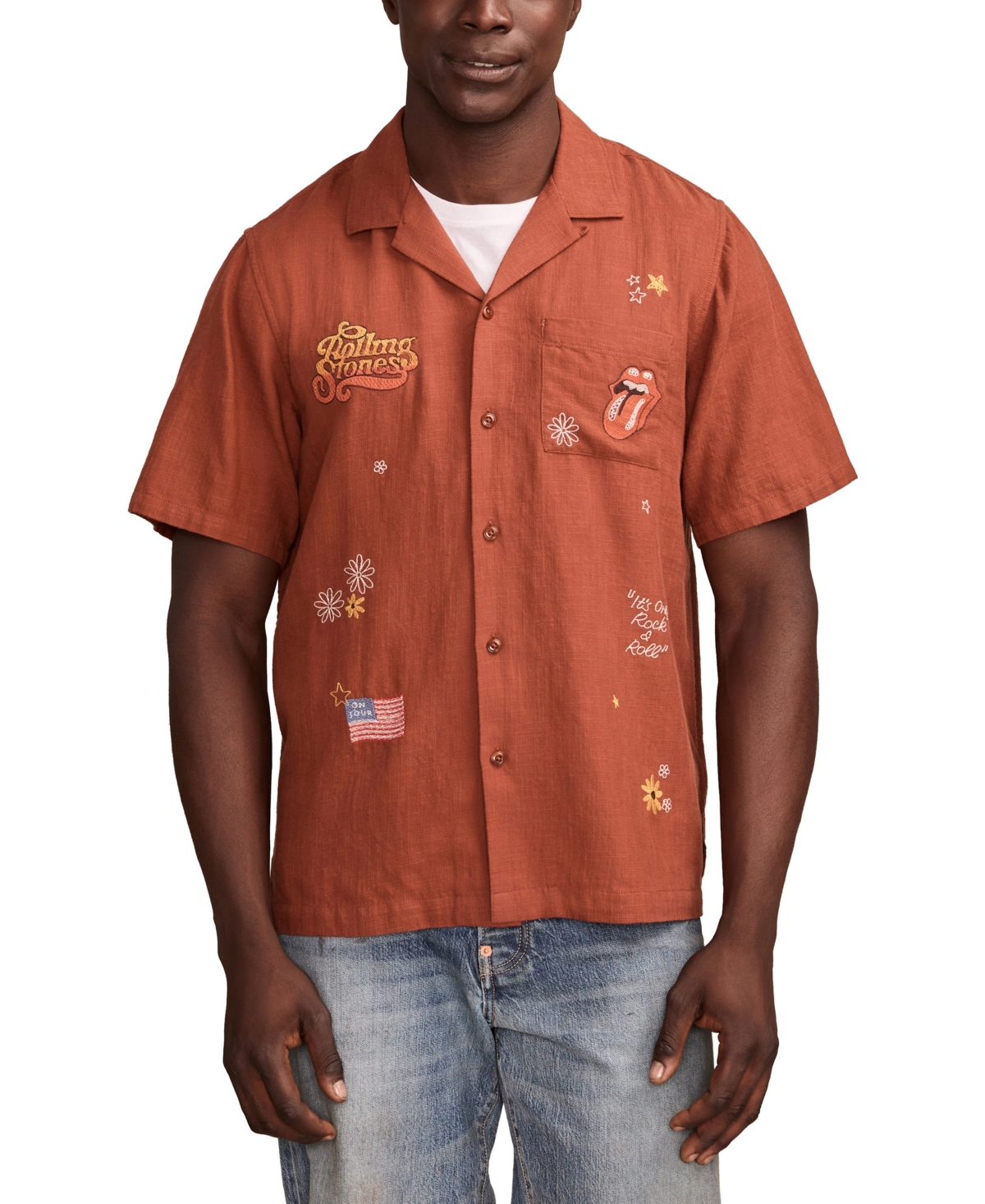 Men's Rolling Stones Club Short Sleeve Shirt - Blue nights
