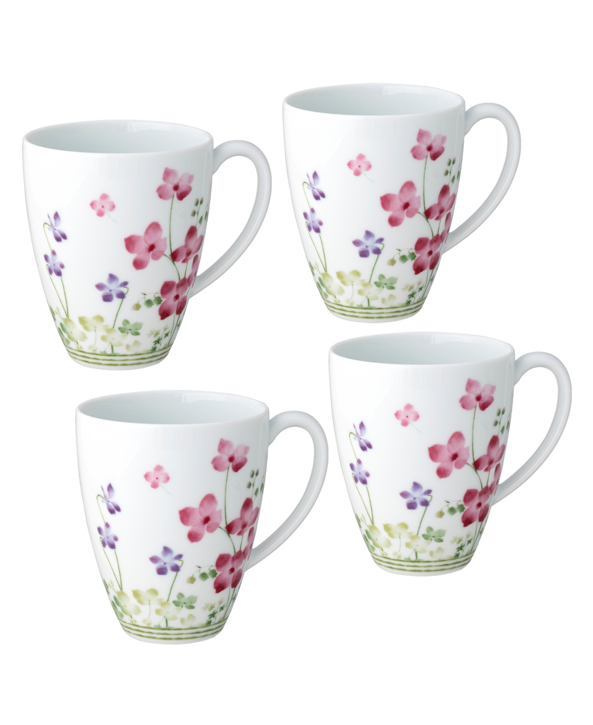 Bloomington Road 4.75" Set of 4 Mugs, Service for 4 - Multi