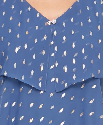 Polka-Dot Tiered Shift Dress