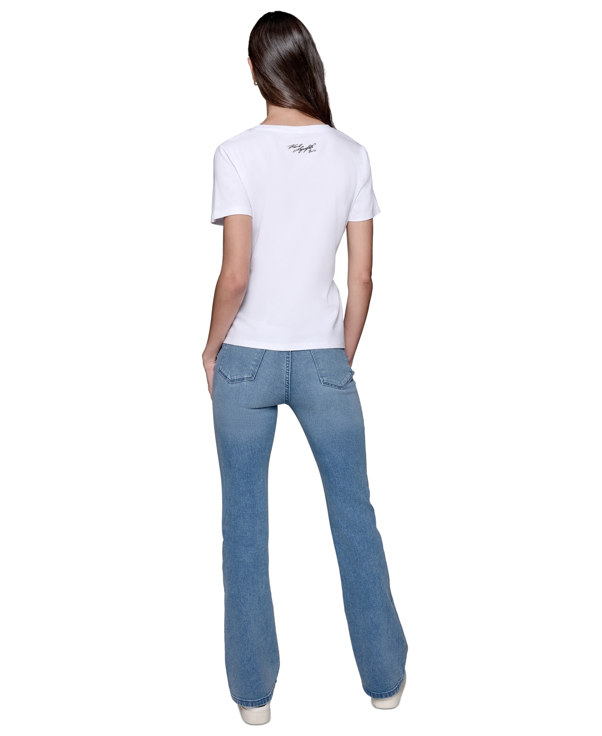 Shop Karl Lagerfeld Women's Art Motif Logo T-shirt In White