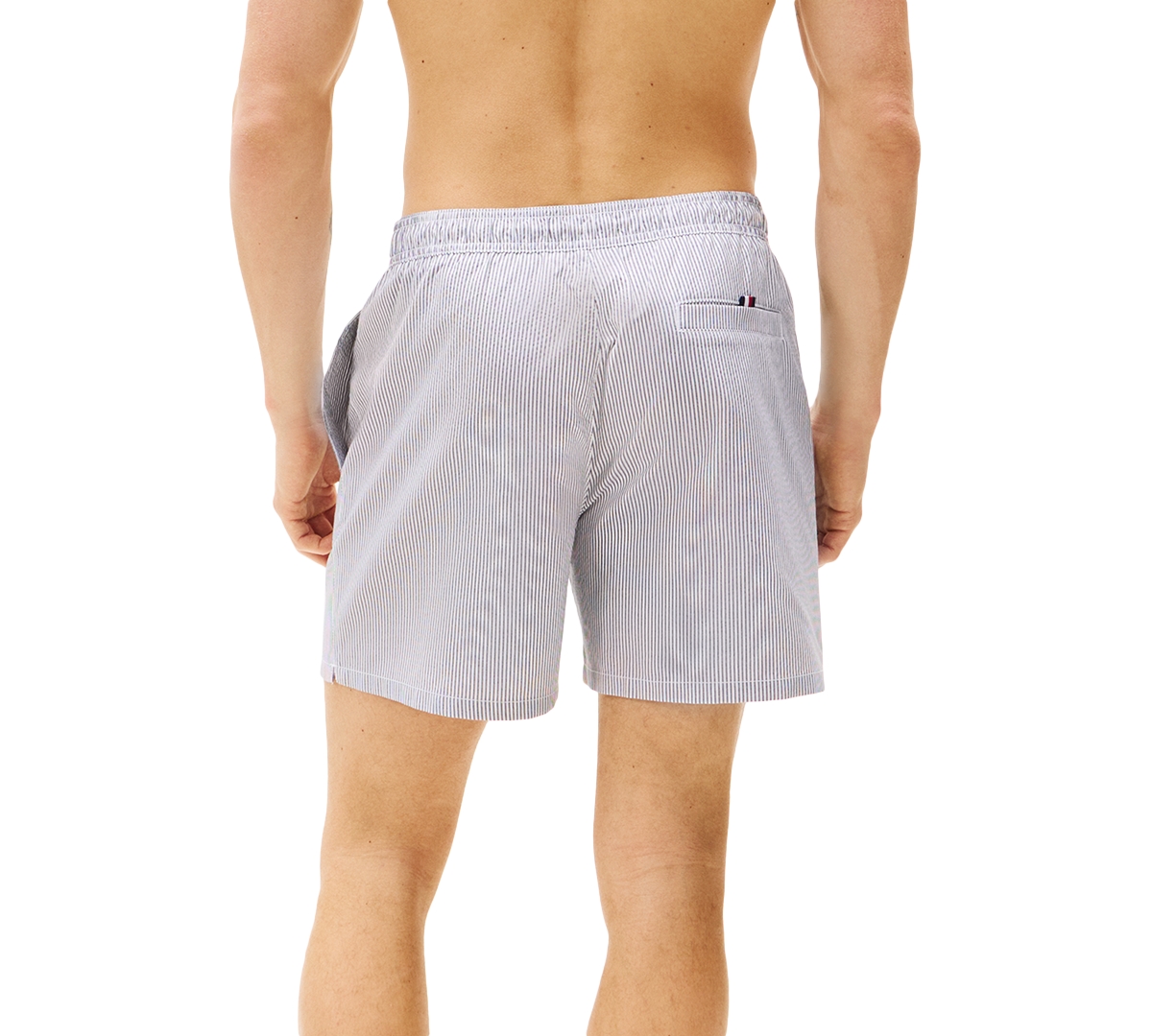 Tommy Hilfiger Men's Striped 5" Swim Trunks In Ithaca White Desert Sky