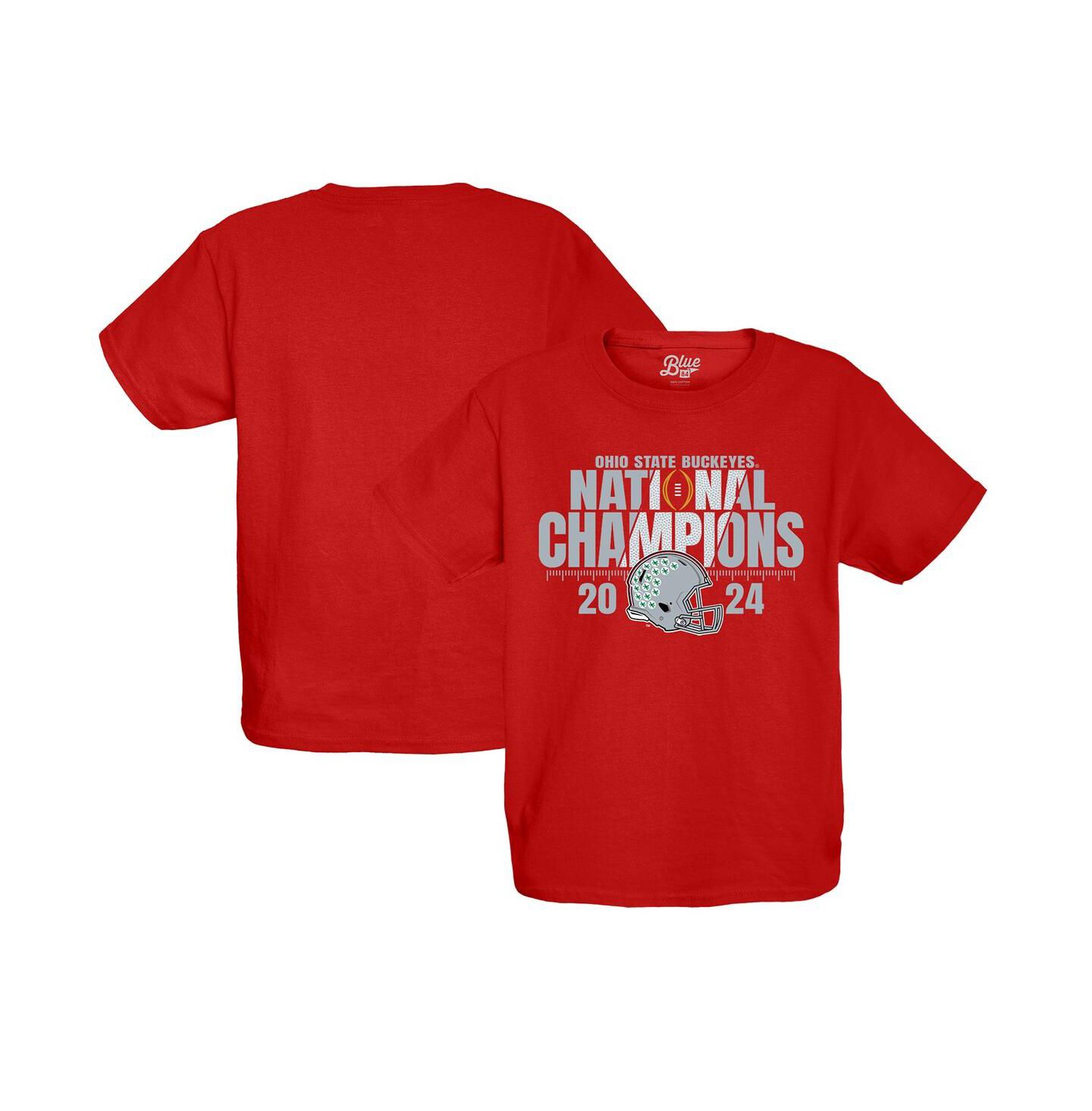Детская футболка Blue 84 Scarlet Ohio State Buckeyes College Football Playoff 2024 National Champions Fall Apart — фото 1