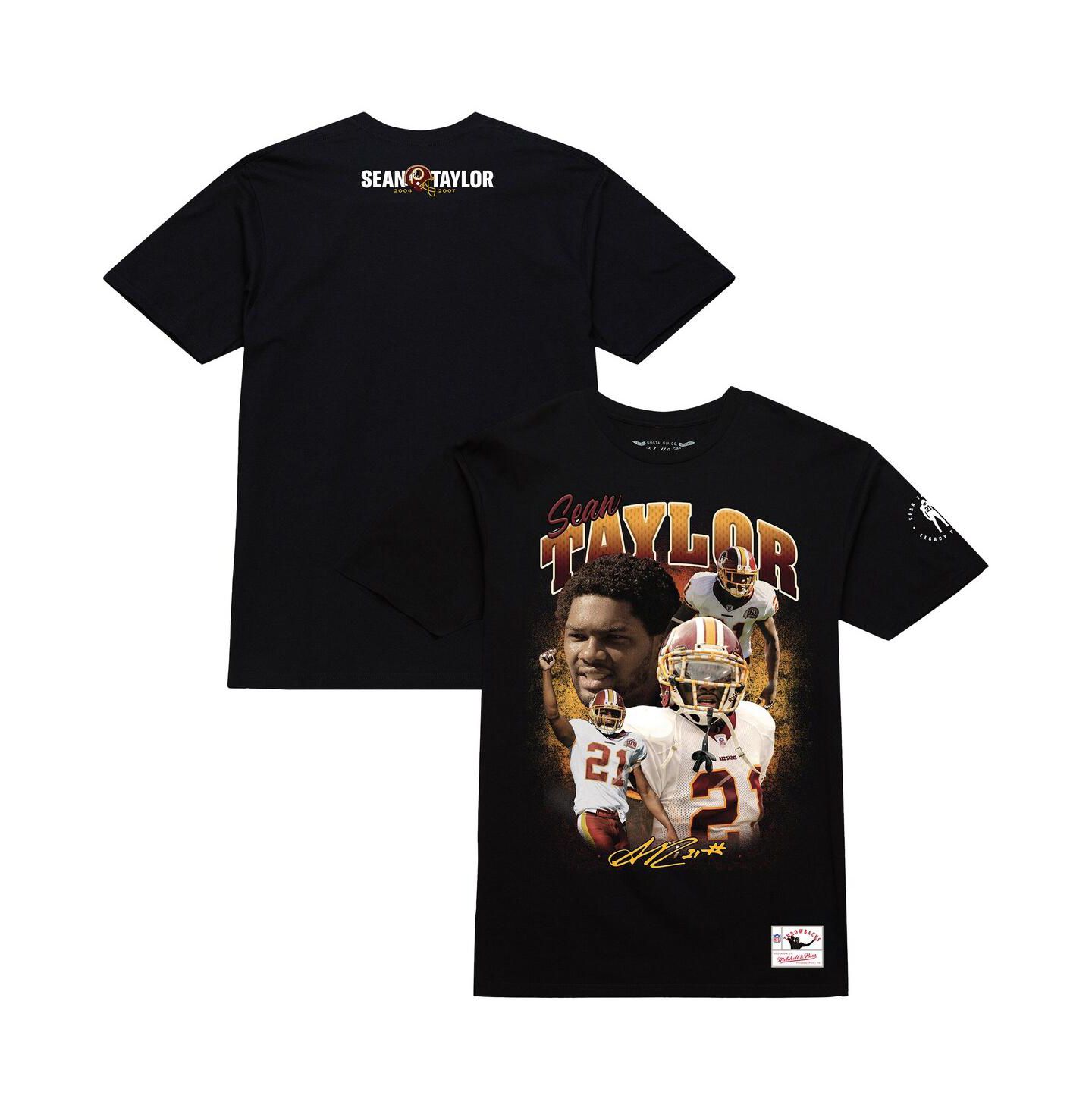 Мужская футболка Mitchell & Ness Sean Taylor Black Washington Commanders Graphic — фото 1