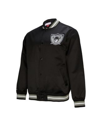Men's Black Oakland Raiders Double Down Satin Full-Snap Jacket