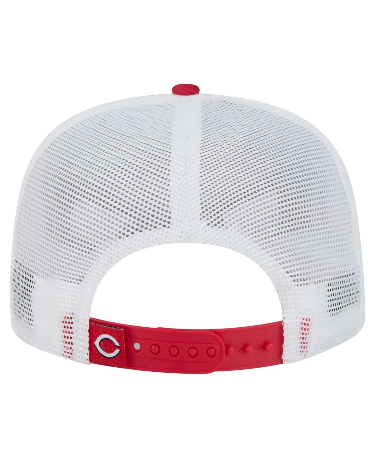 New Era Men's Red Cincinnati Reds 9fifty A-frame Trucker Snapback Hat In Red