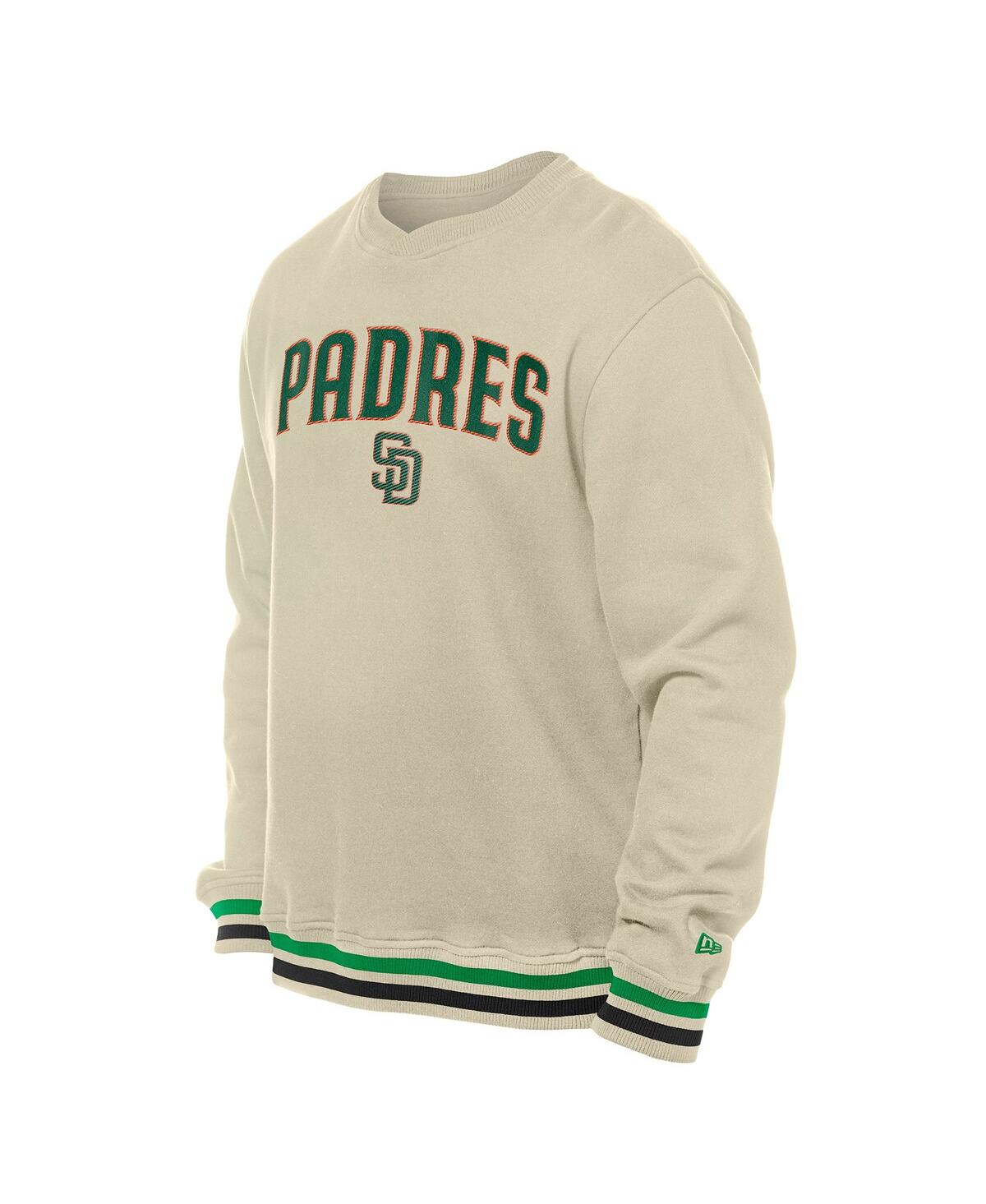 NEW ERA MEN'S CREAM SAN DIEGO PADRES ST. PATRICK'S DAY TWILL PULLOVER SWEATSHIRT 