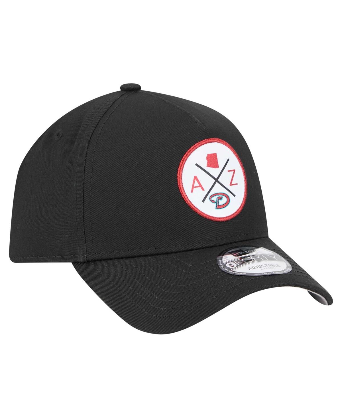 NEW ERA MEN'S BLACK ARIZONA DIAMONDBACKS 9FORTY A-FRAME ADJUSTABLE HAT 