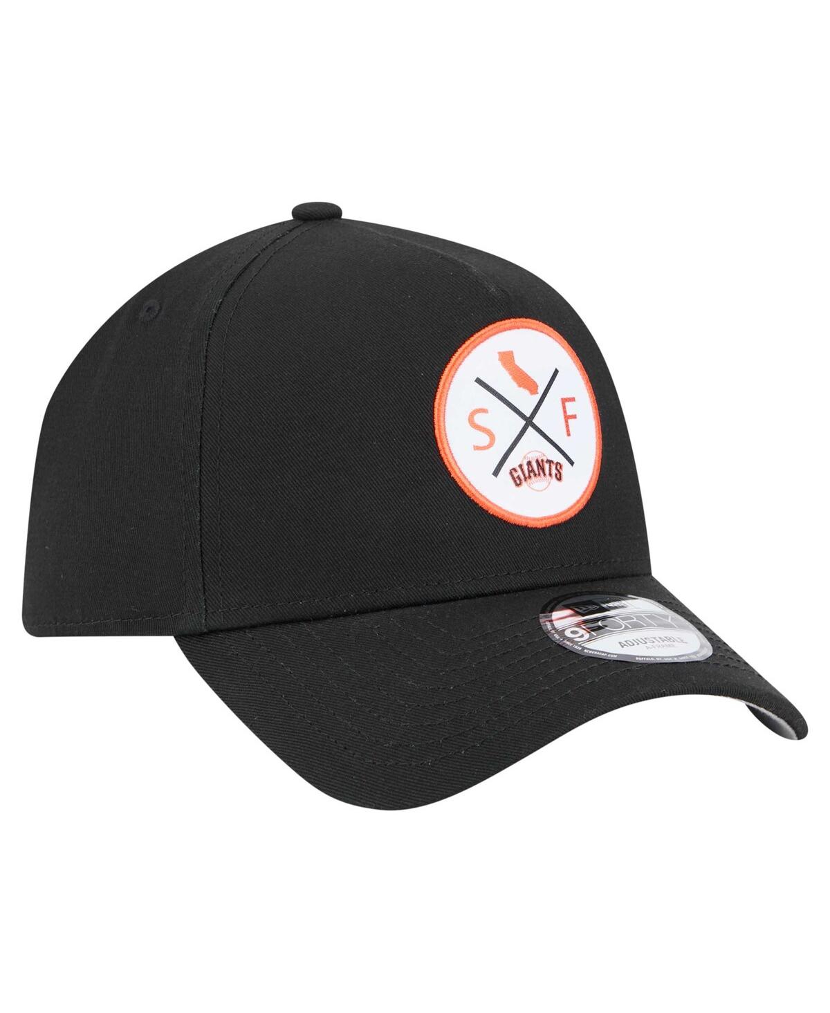 NEW ERA MEN'S BLACK SAN FRANCISCO GIANTS 9FORTY A-FRAME ADJUSTABLE HAT 