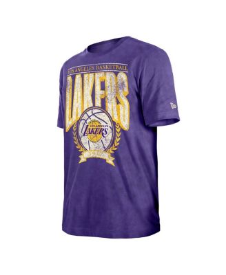 Men's Purple Los Angeles Lakers Hardwood Classics Oversized Boxy Mineral Wash T-Shirt