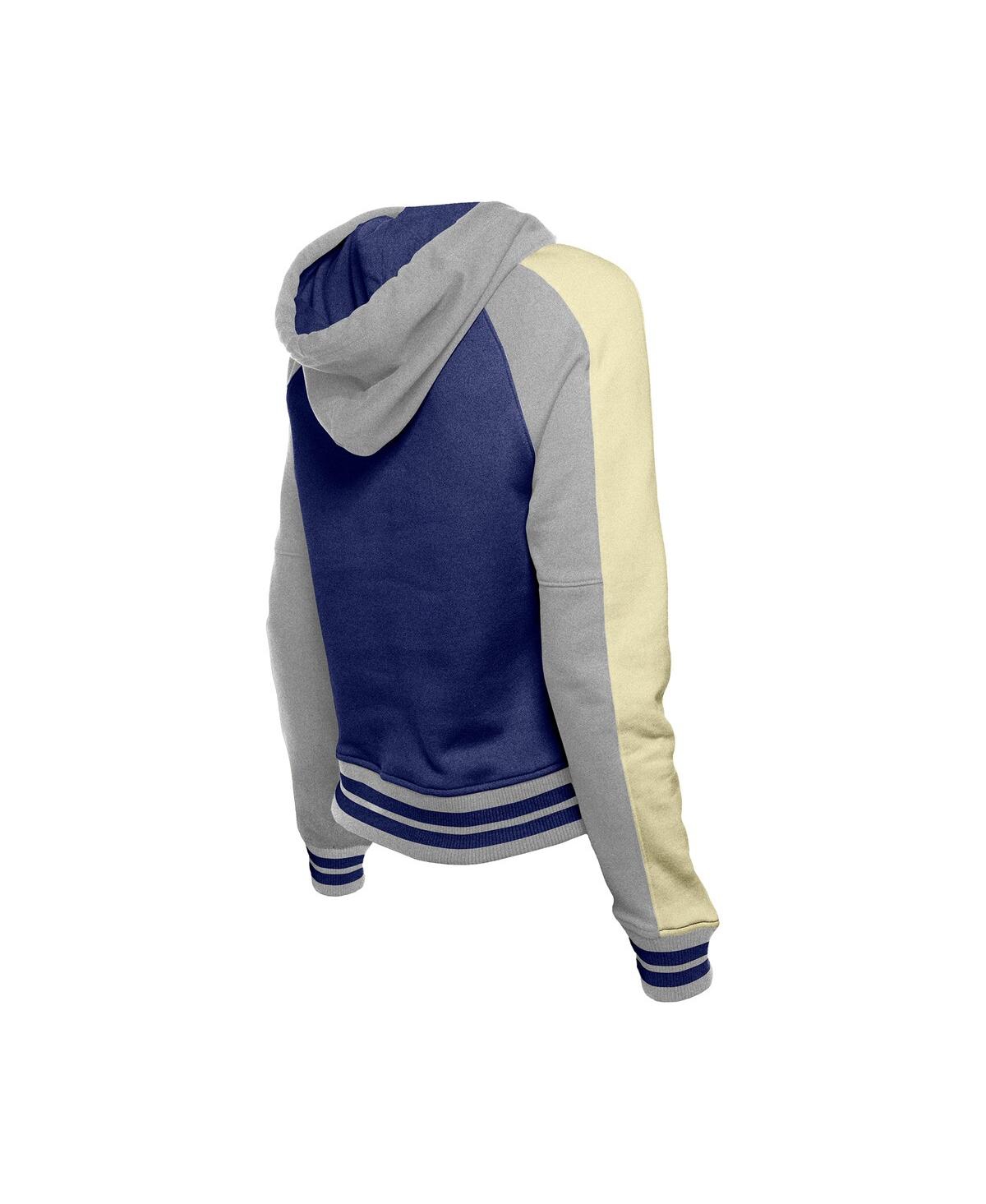 NEW ERA WOMEN'S ROYAL LOS ANGELES DODGERS COOPERSTOWN COLLECTION CROPPED RAGLAN PULLOVER HOODIE 
