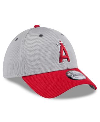 Men's Gray/Red Los Angeles Angels 2025 Batting Practice 39THIRTY Flex Hat