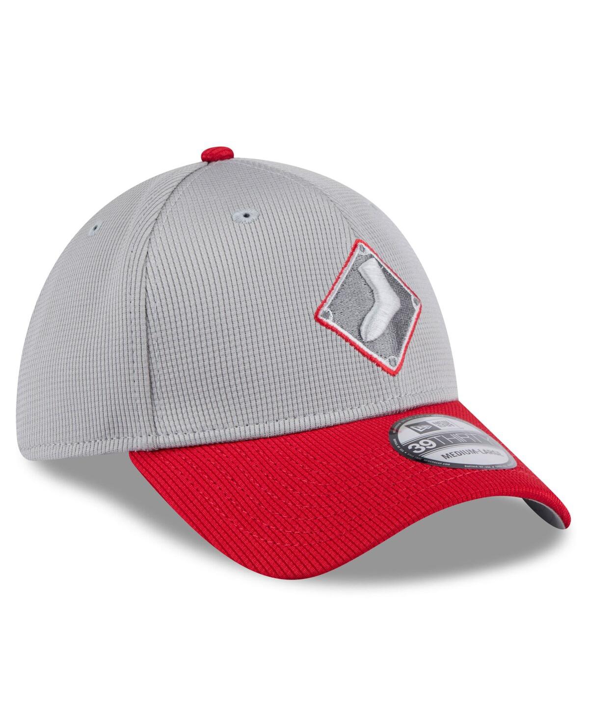 NEW ERA MEN'S GRAY/RED CHICAGO WHITE SOX 2025 BATTING PRACTICE 39THIRTY FLEX HAT 