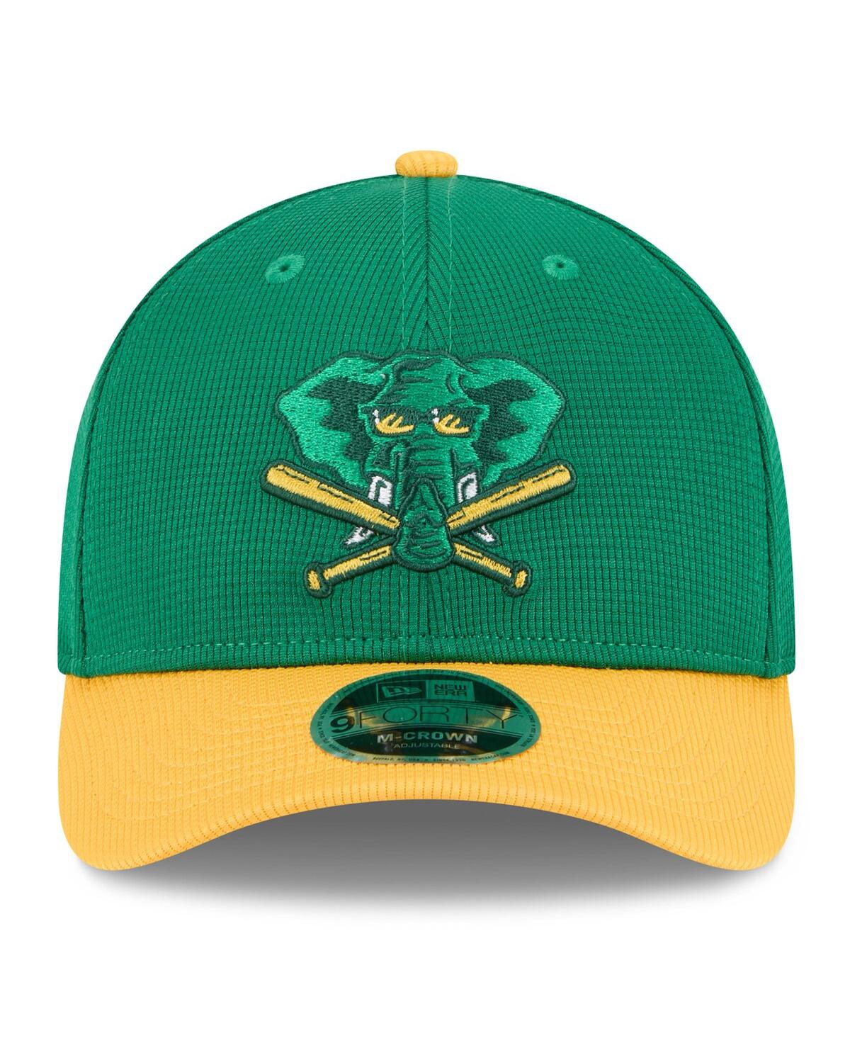 New Era Men's Green/gold Athletics 2025 Batting Practice 9forty M-crown Adjustable Hat In Green,gold