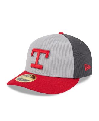 New Era - Men's Gray/Red Texas Rangers 2025 Batting Practice Low 59FIFTY Fitted Hat