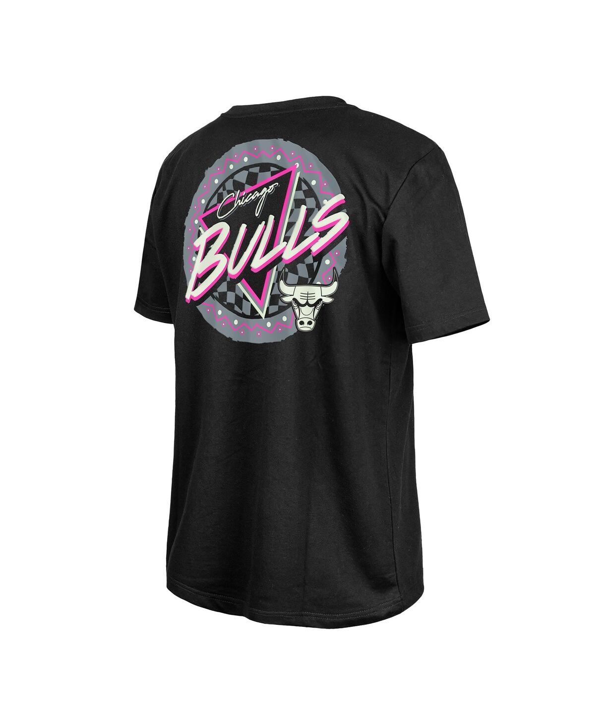 NEW ERA MEN'S BLACK CHICAGO BULLS GLOW-IN-THE-DARK T-SHIRT 