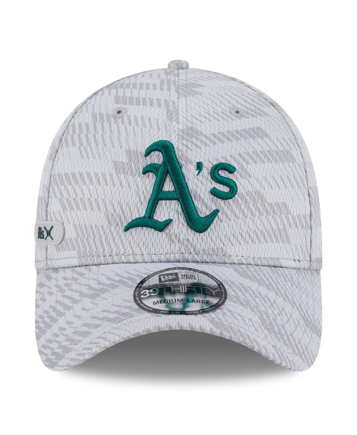 New Era Men's Gray Athletics 2025 Mlb Clubhouse 39thirty Flex Hat In Gray