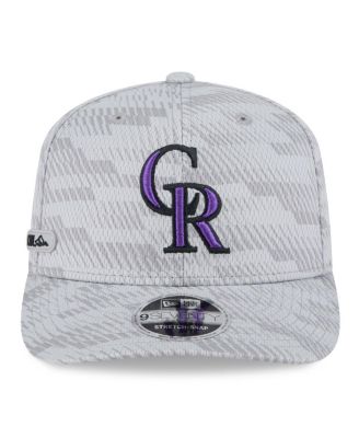 Men's Gray Colorado Rockies 2025 MLB Clubhouse 9SEVENTY Stretch-Snap Hat