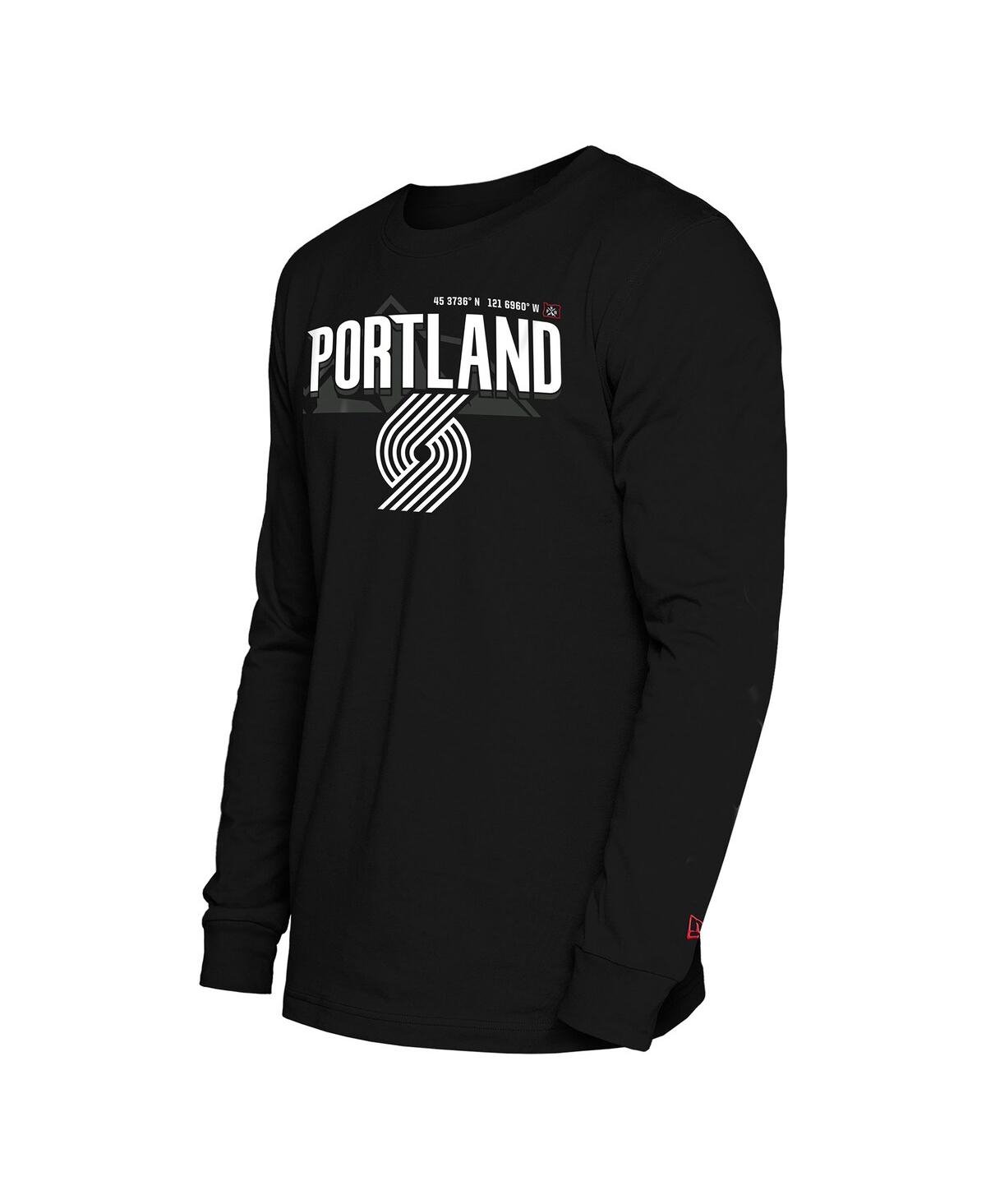 NEW ERA MEN'S BLACK PORTLAND TRAIL BLAZERS 2024/25 CITY EDITION LONG SLEEVE T-SHIRT 