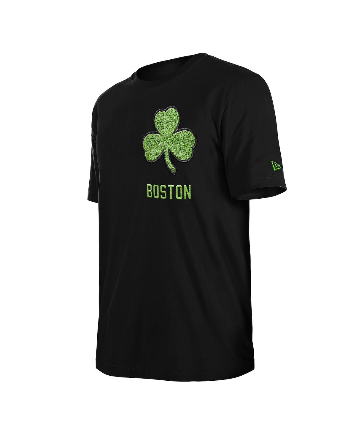 NEW ERA MEN'S BLACK BOSTON CELTICS 2024/25 CITY EDITION CHENILLE HEAVYWEIGHT T-SHIRT 