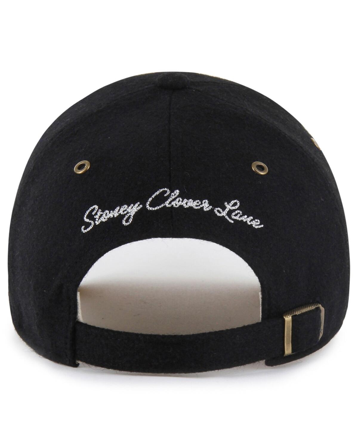 STONEY CLOVER LANE X '47 BRAND MEN'S AND WOMEN'S BLACK CAROLINA PANTHERS FIELD GOAL CLEAN UP ADJUSTABLE HAT 