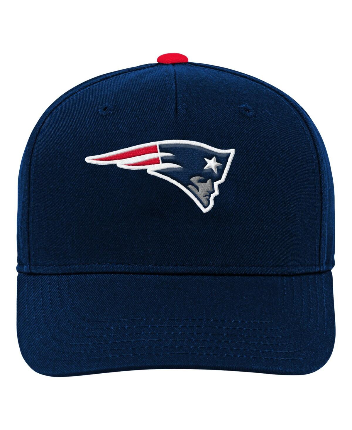 Outerstuff Big Boys And Girls Navy New England Patriots Team Pre-curved Adjustable Hat In Navy