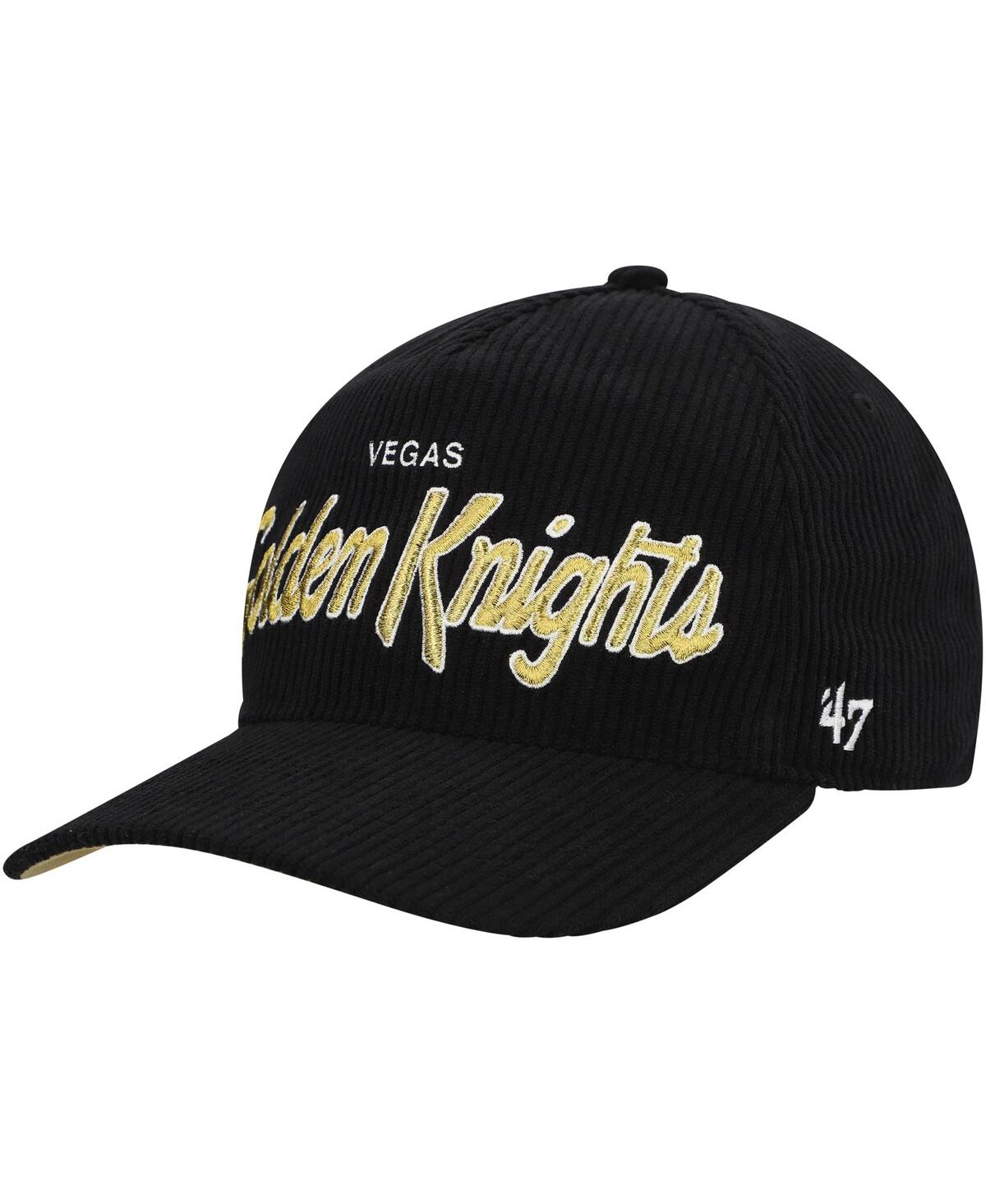 Shop 47 Brand Men's Black Vegas Golden Knights Crosstown Corduroy Hitch Adjustable Hat