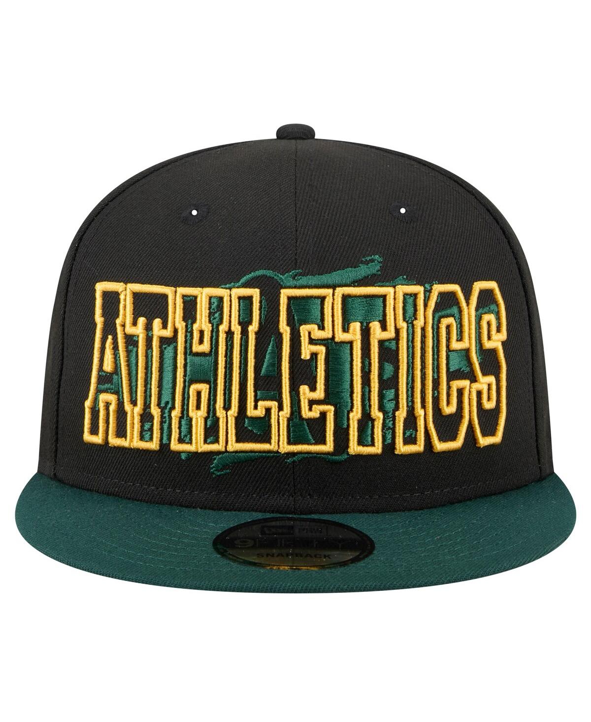 NEW ERA MEN'S BLACK ATHLETICS SPLATTER 9FIFTY SNAPBACK HAT 
